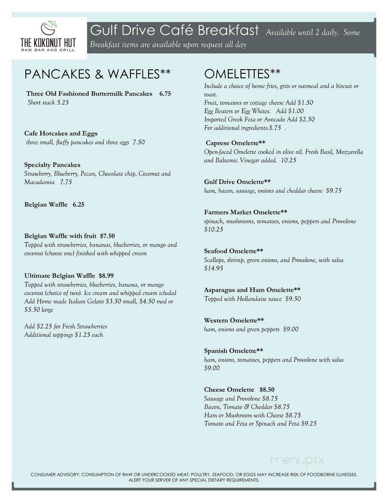 The kokonut hut - Bradenton Beach, FL menu_pic