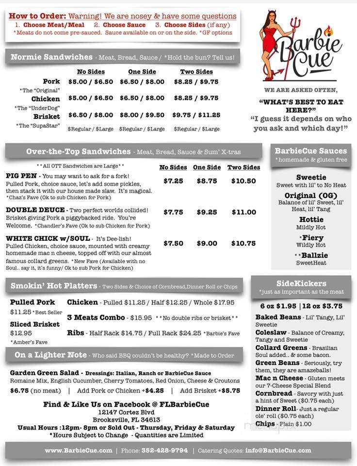 BarbieCue - Brooksville, FL menu_pic