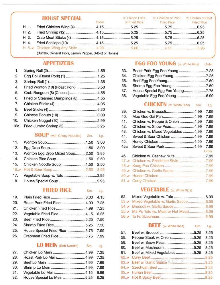Menu of Panda Inn in Sylacauga, AL 35150