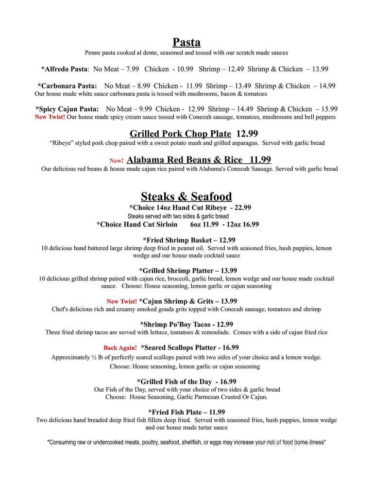 Neighborhood Grill & Catering - Clanton, AL menu_pic