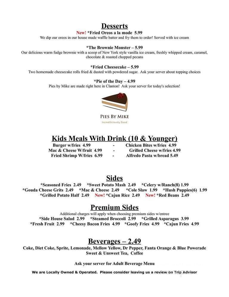 Neighborhood Grill & Catering - Clanton, AL menu_pic