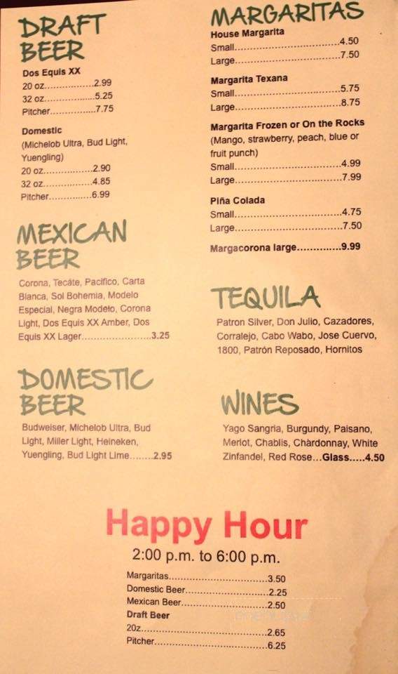 El Coyote #2 - Huntsville, AL menu_pic