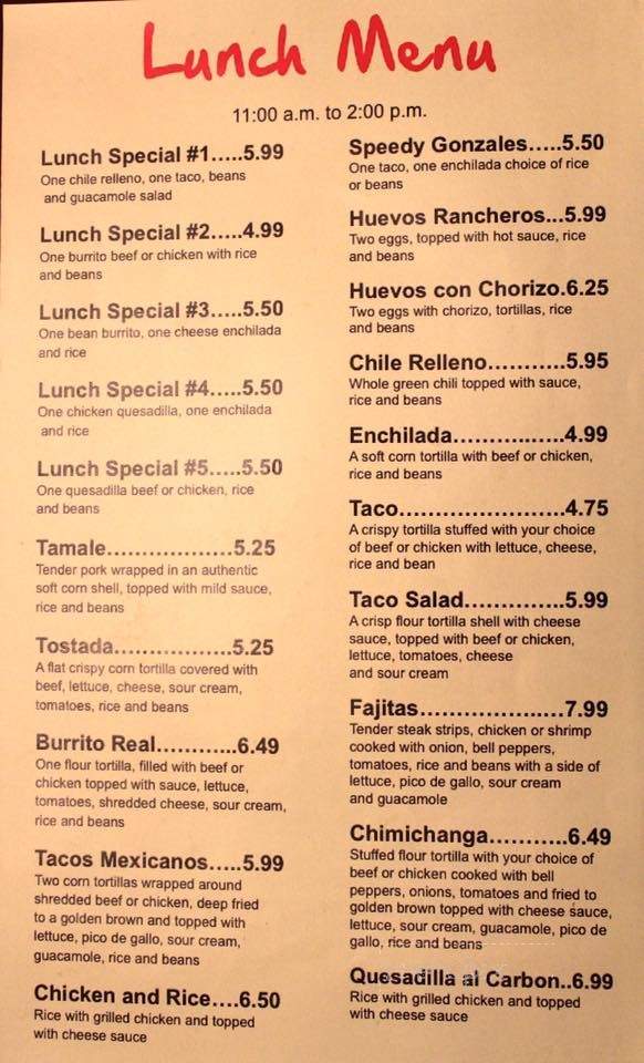 El Coyote #2 - Huntsville, AL menu_pic