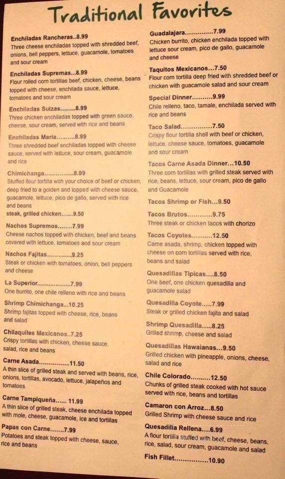 El Coyote #2 - Huntsville, AL menu_pic