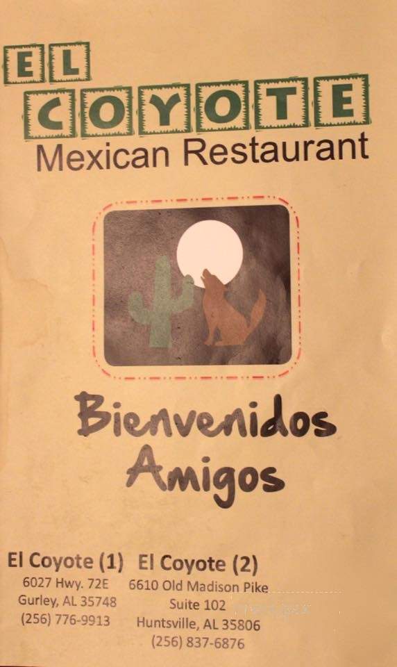 El Coyote #2 - Huntsville, AL menu_pic