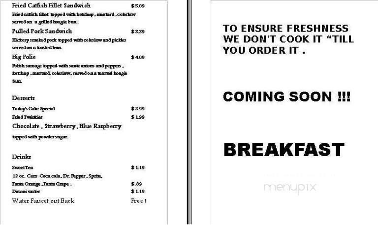 Tasty Red's Enough Said Restaurant - Decatur, AL menu_pic