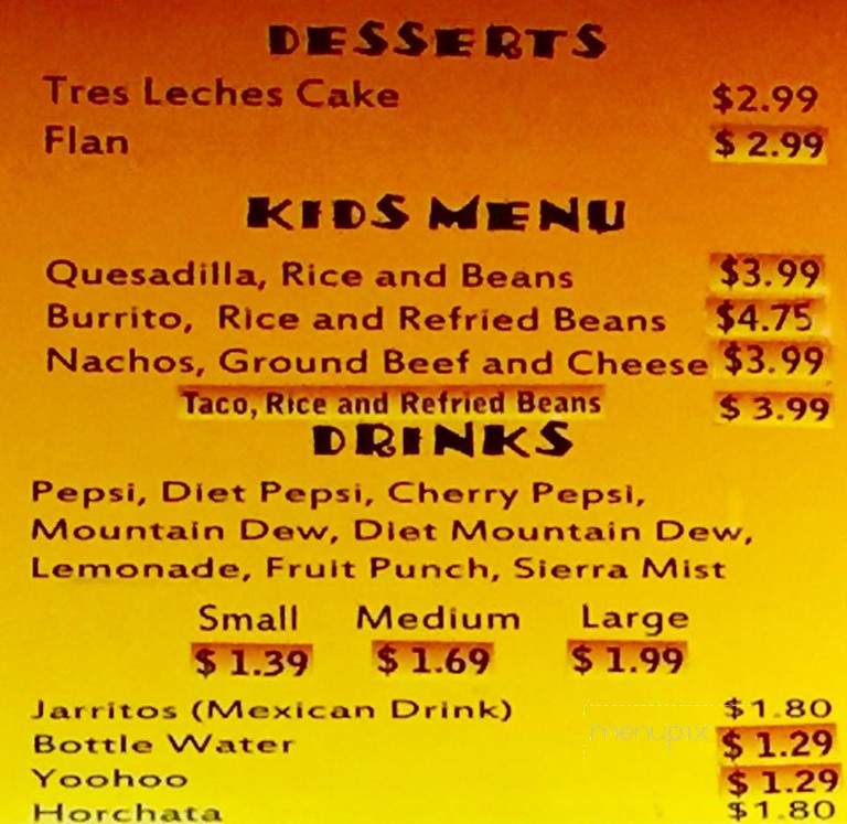 Burritos Fresh Mexican Grill - Clarksville, TN menu_pic