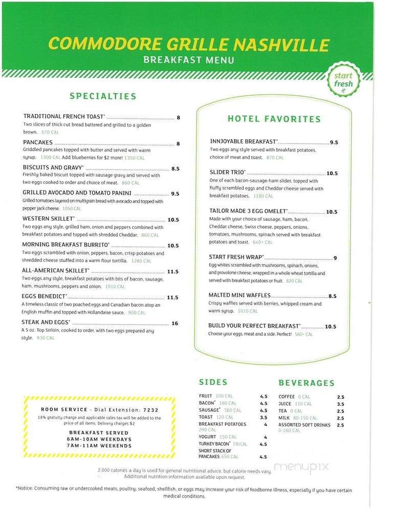 Commodore Grille - Nashville, TN menu_pic