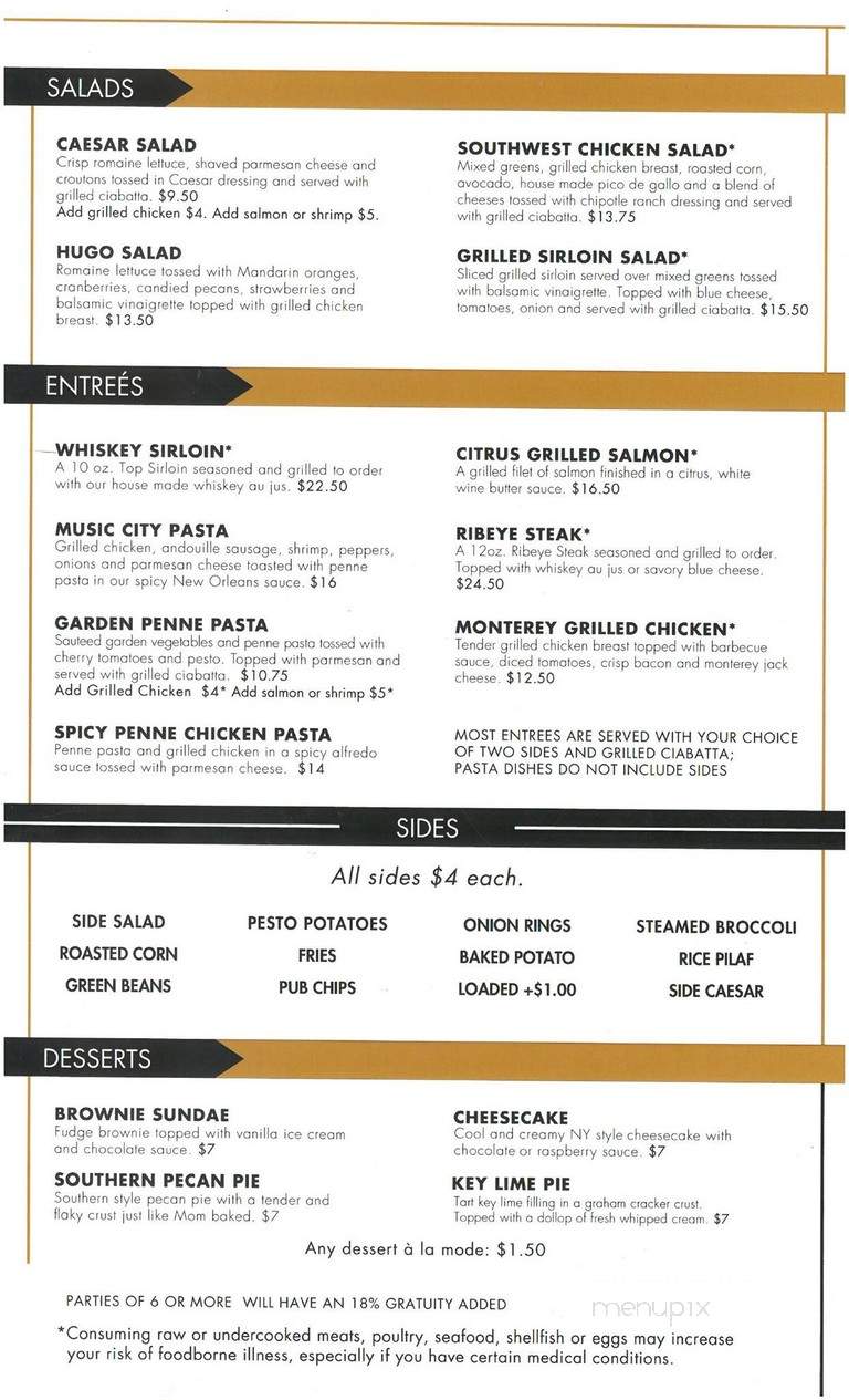 Commodore Grille - Nashville, TN menu_pic
