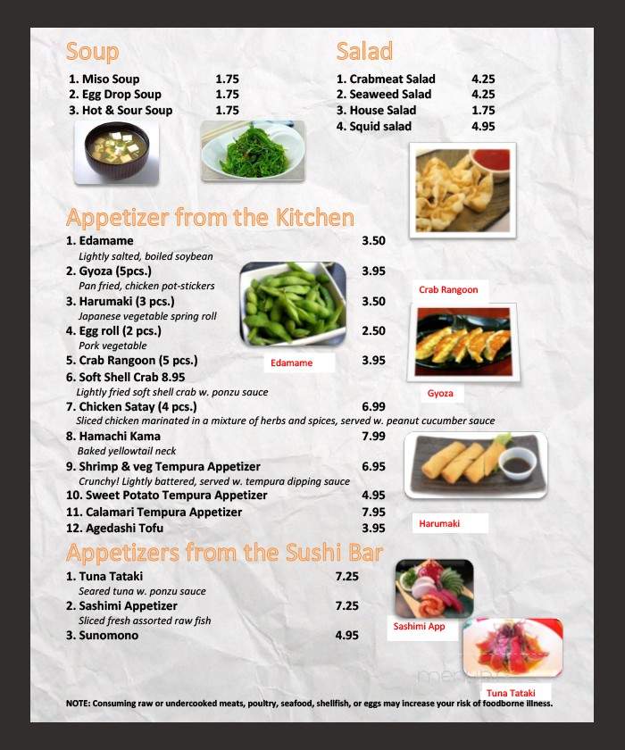 LJ Asian Cuisine - Nashville, TN menu_pic