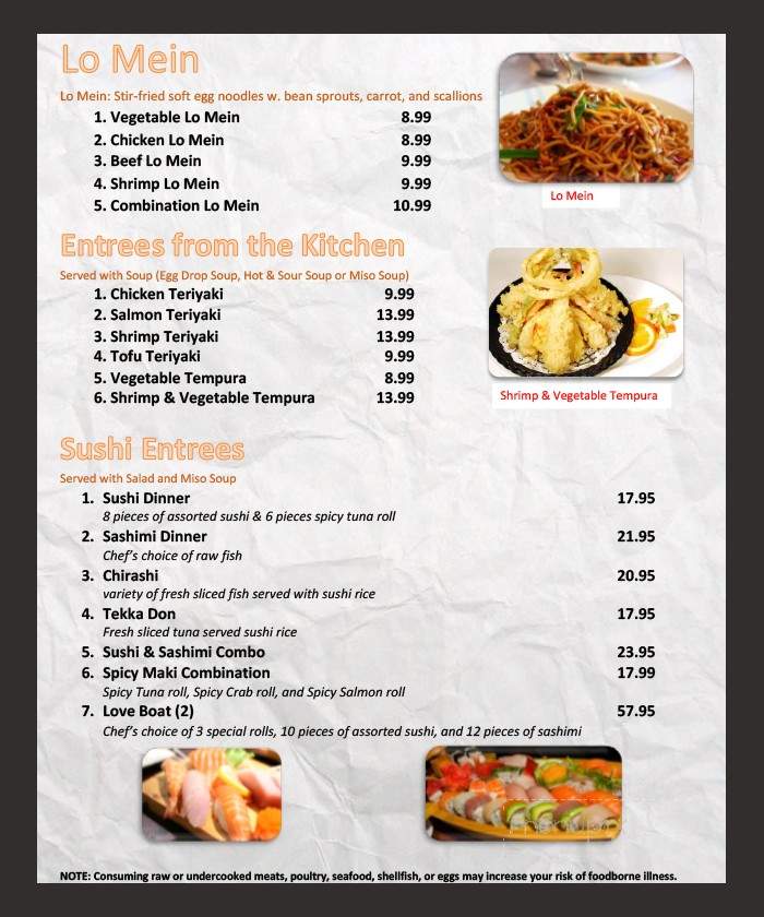 LJ Asian Cuisine - Nashville, TN menu_pic