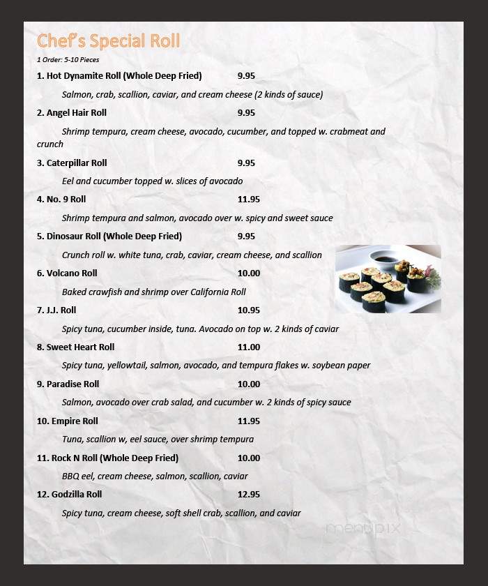 LJ Asian Cuisine - Nashville, TN menu_pic