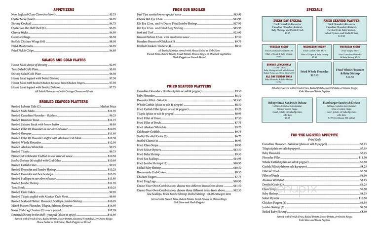 Harbor Inn Seafood - Hickory, NC menu_pic