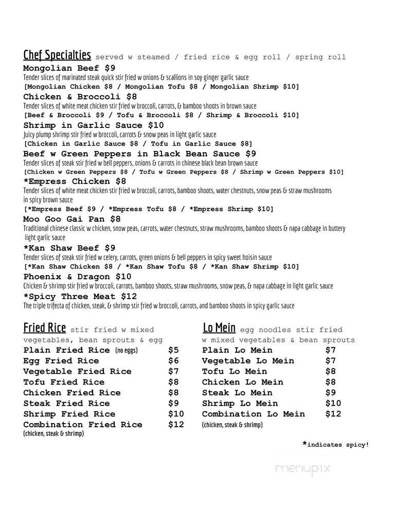 Golden Chopsticks - Crossville, TN menu_pic