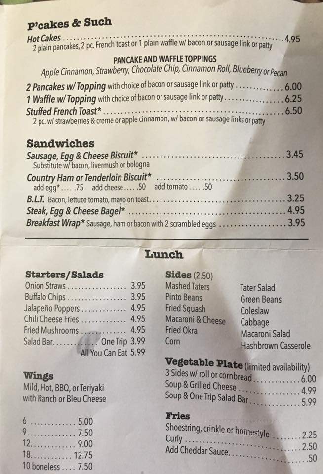 Hillbilly Grill - West Jefferson, NC menu_pic