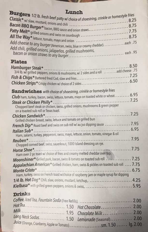 Hillbilly Grill - West Jefferson, NC menu_pic