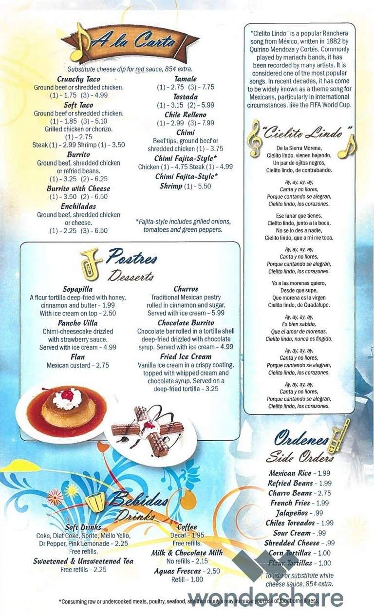 Cielito Lindo - Pigeon Forge, TN menu_pic