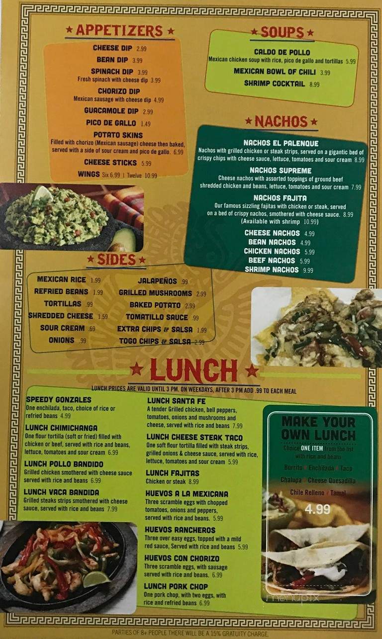 El Palenque - Williamsburg, KY menu_pic