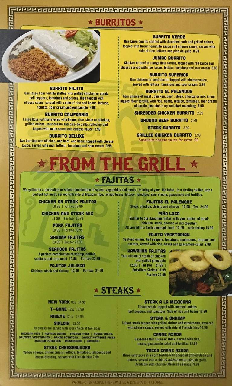 El Palenque - Williamsburg, KY menu_pic