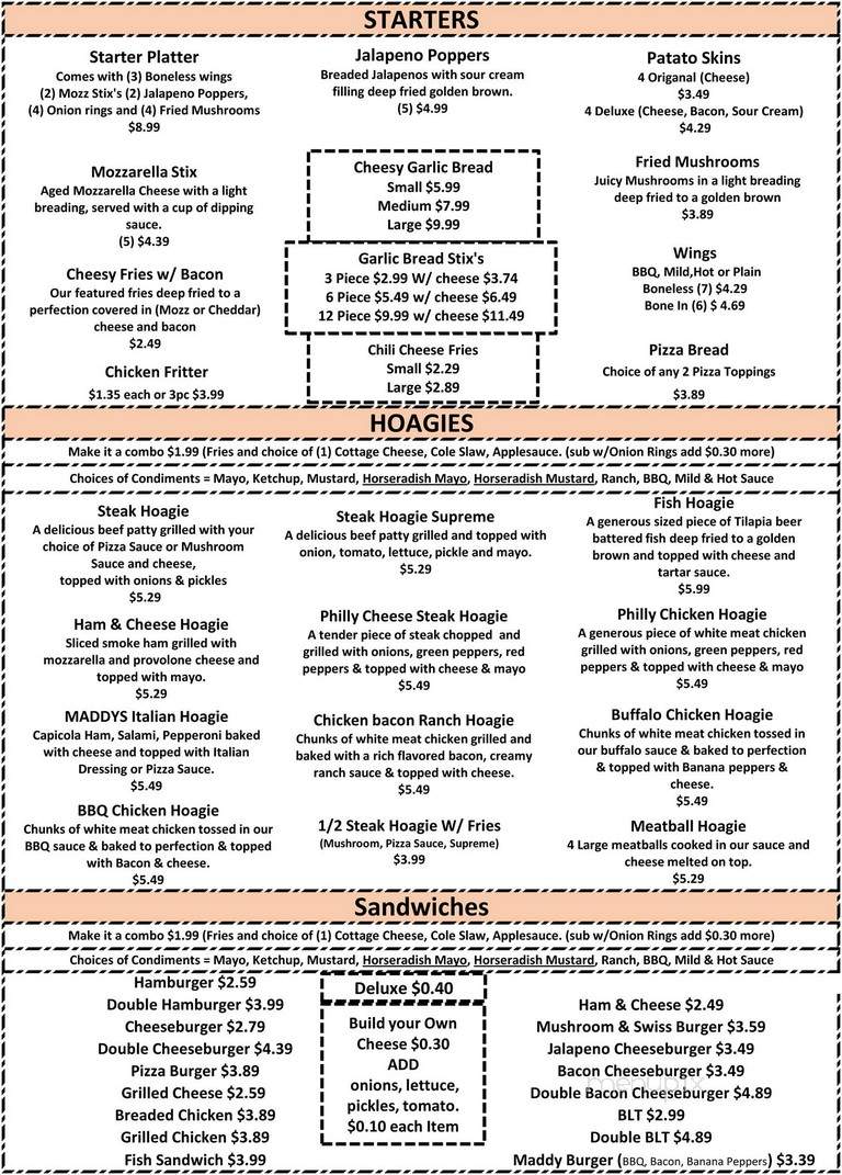 Maddy's Pizzaria - Sardinia, OH menu_pic