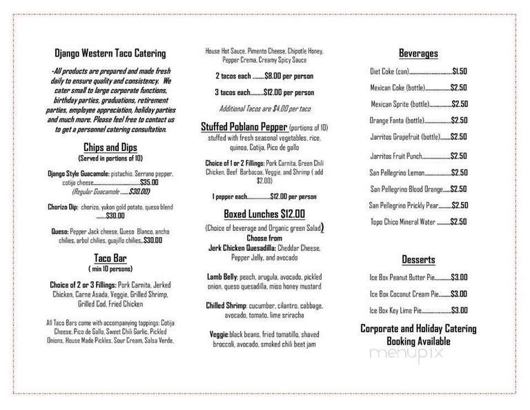 Django Western Taco - Cincinnati, OH menu_pic