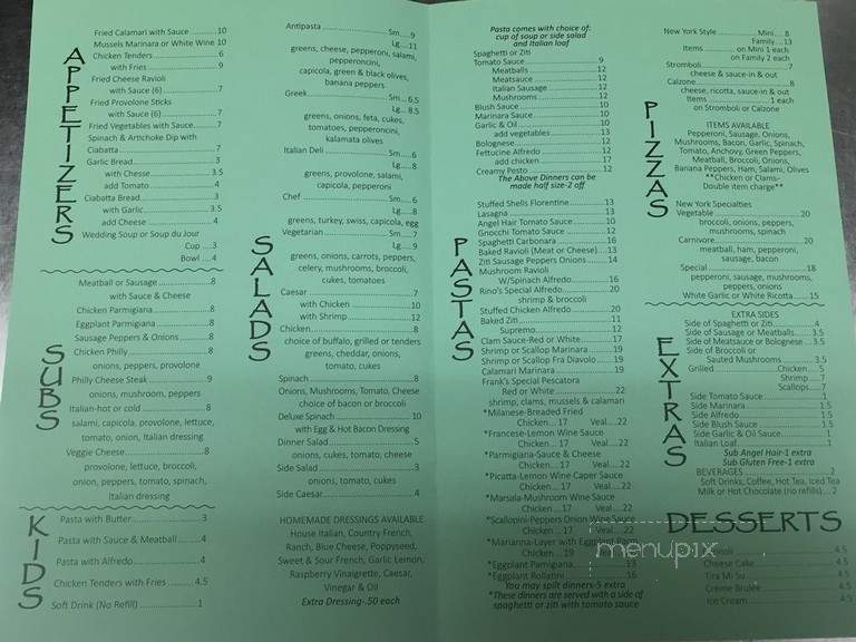 Lenoci's Spaghetti House - Lorain, OH menu_pic