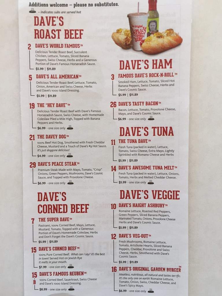 Daves Cosmic Subs - Willoughby, OH menu_pic