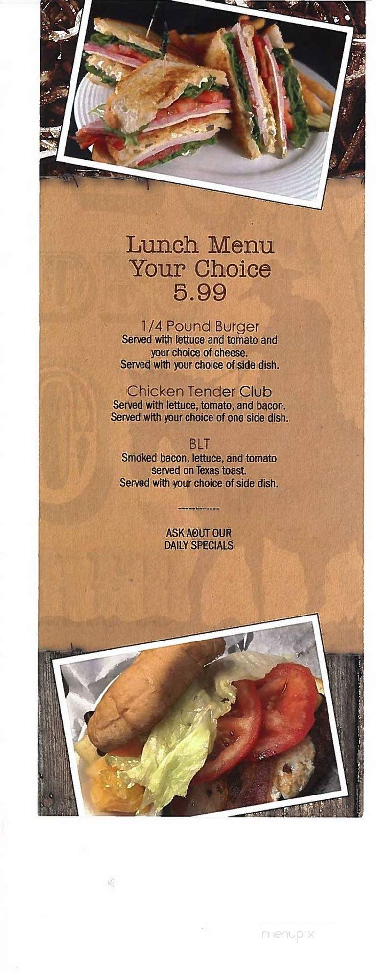 Boondocks Restaurant - Cardington, OH menu_pic