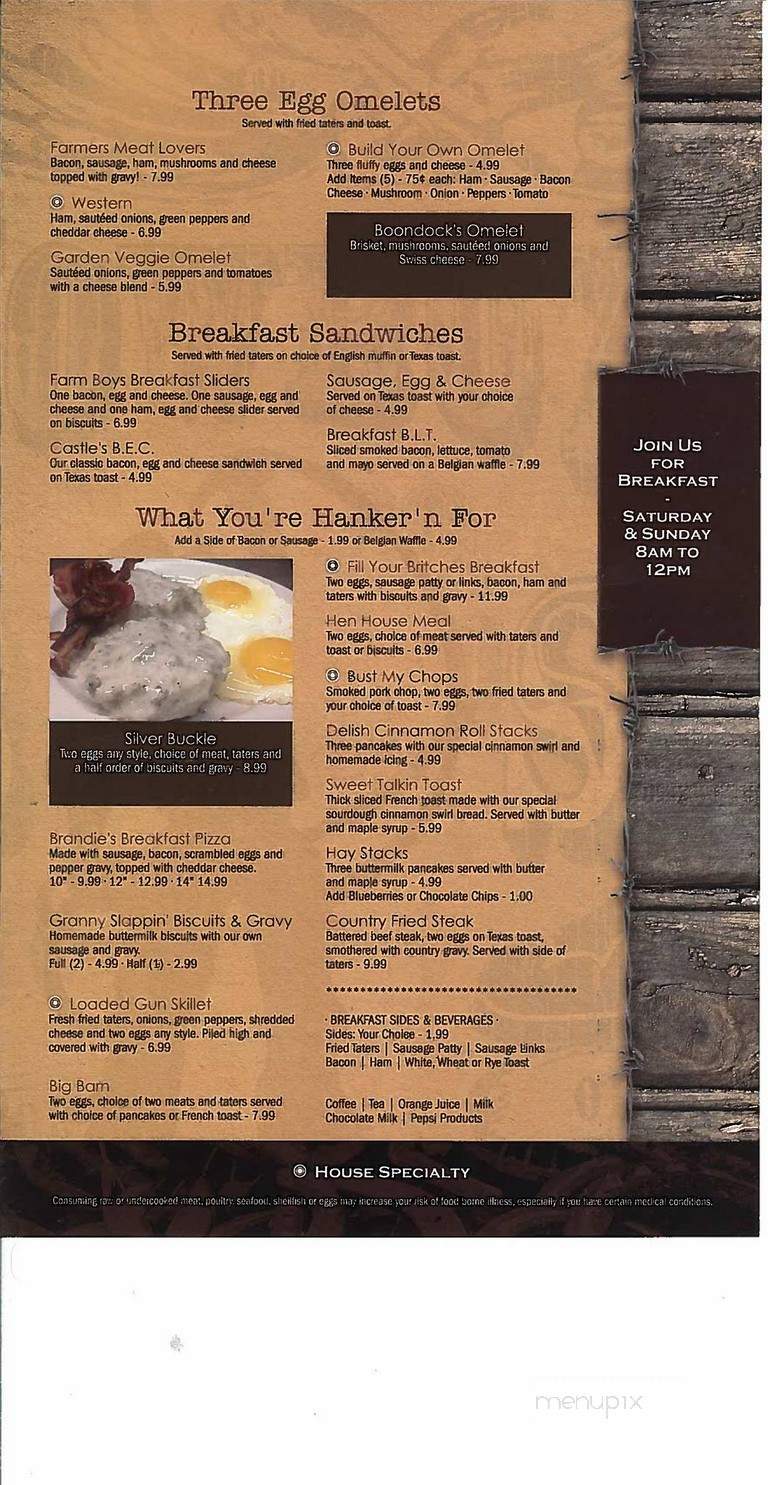 Boondocks Restaurant - Cardington, OH menu_pic