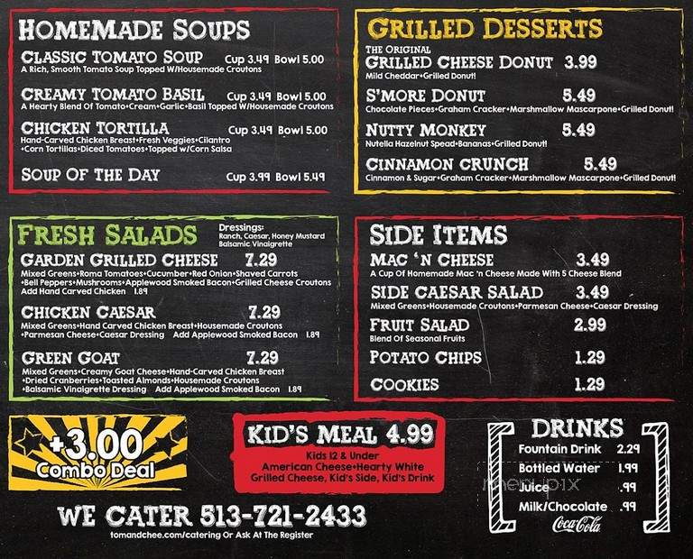 Tom + Chee - West Chester, OH menu_pic