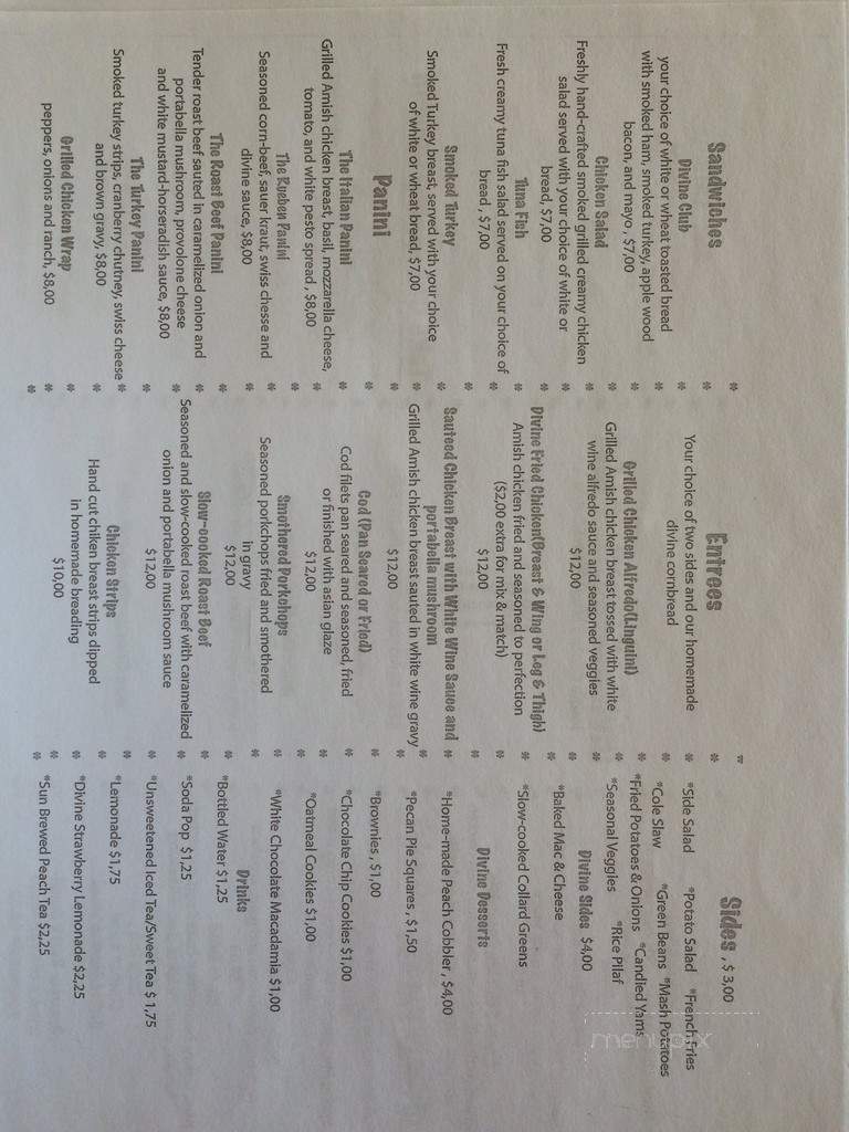 Divine Appetite Cafe - Butler, OH menu_pic