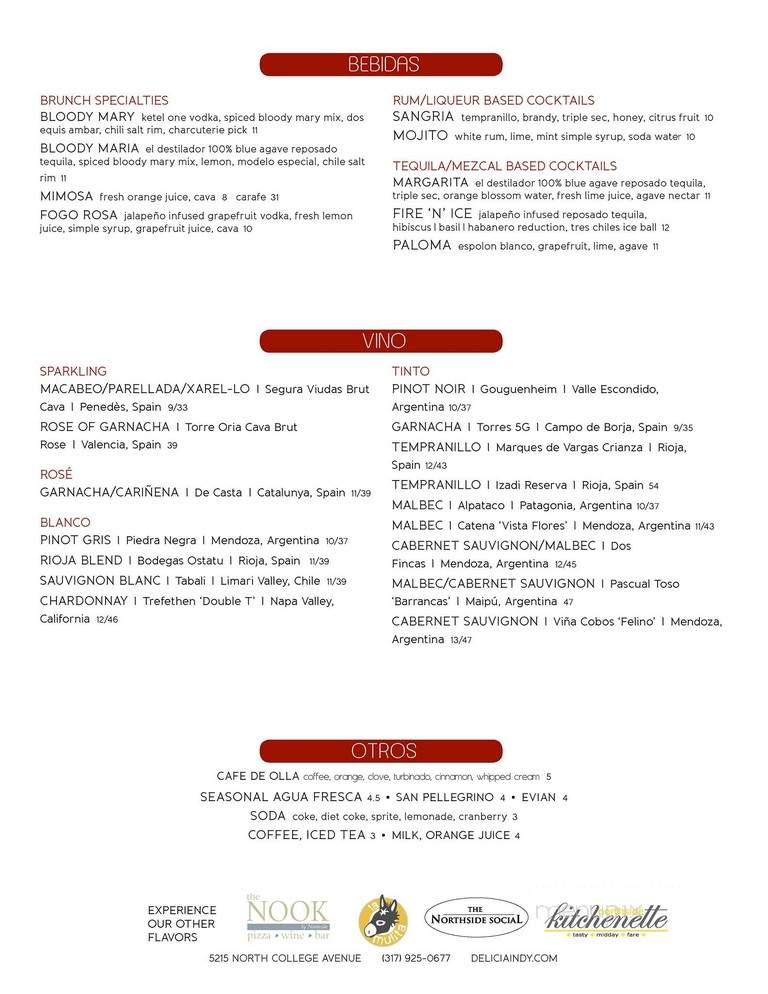 Delicia - Indianapolis, IN menu_pic