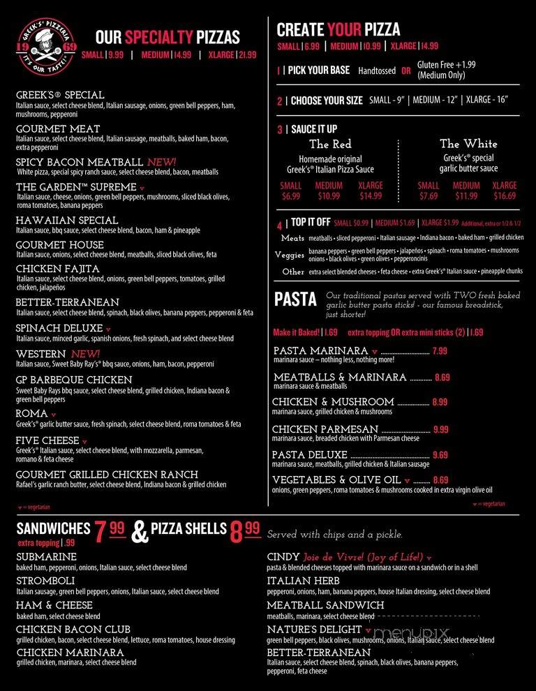 Greek's Pizzeria - Carmel, IN menu_pic