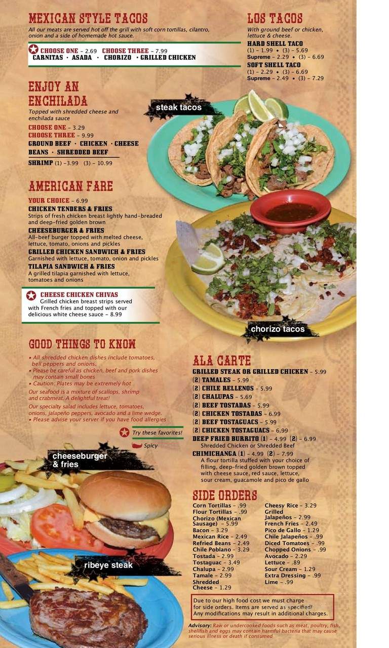 El Reparo X-Press - Rushville, IN menu_pic