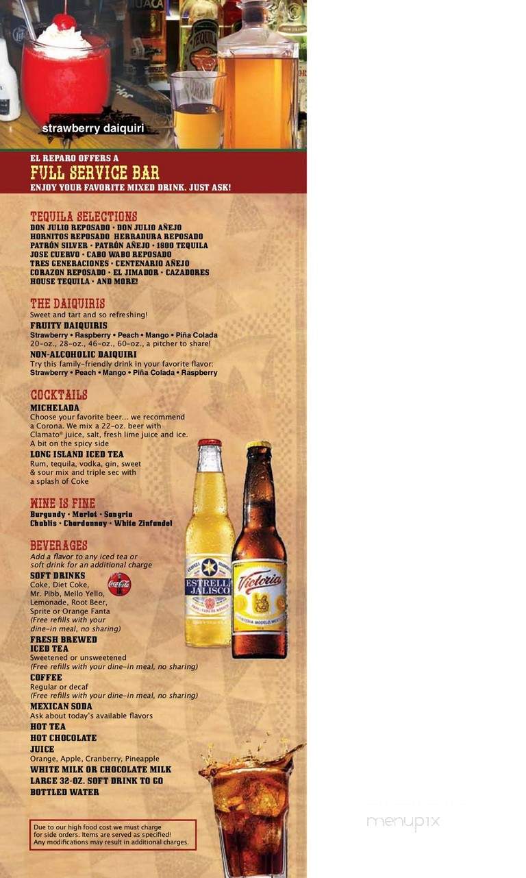 El Reparo X-Press - Rushville, IN menu_pic