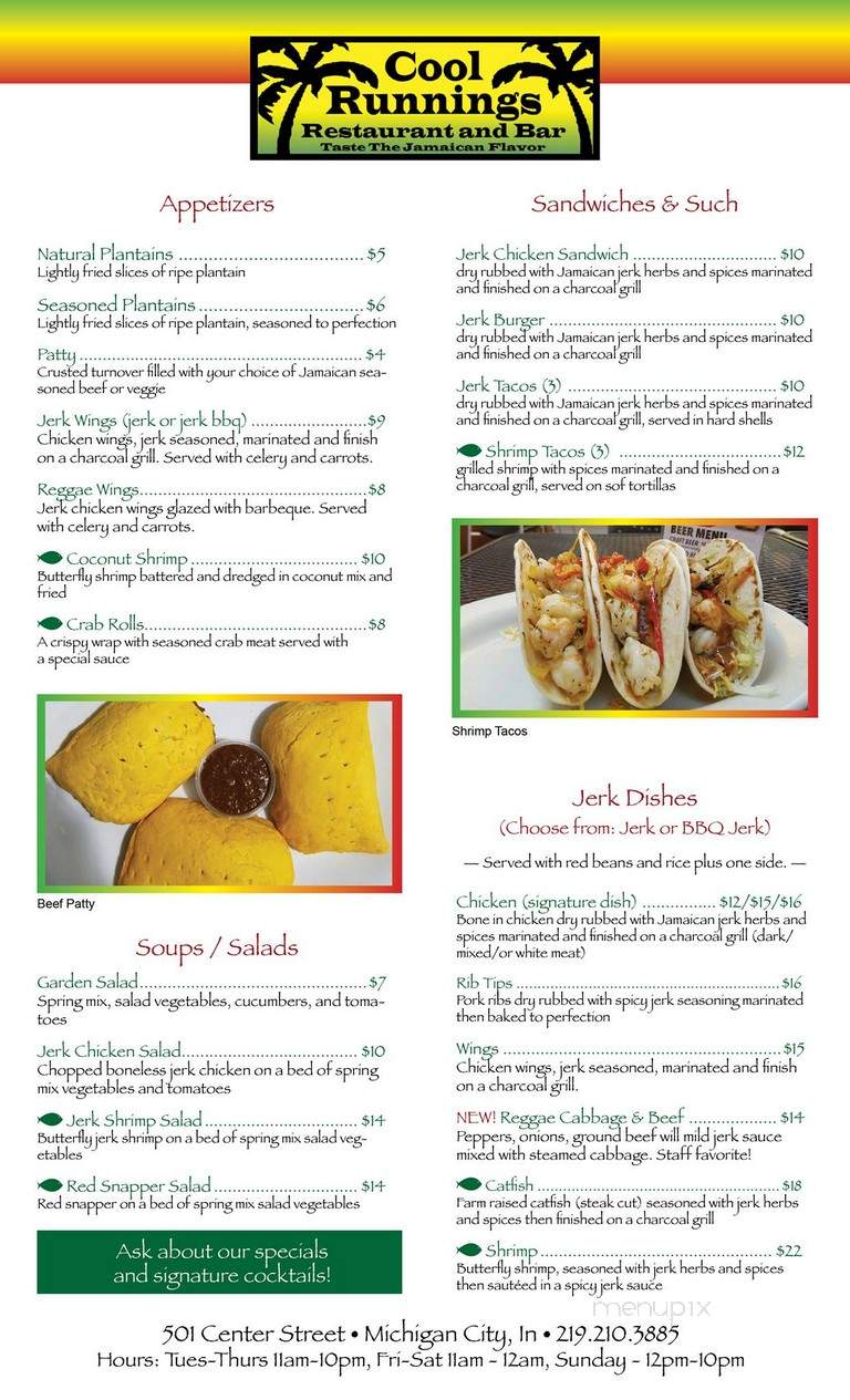 Cool Runnings - Michigan City, IN menu_pic