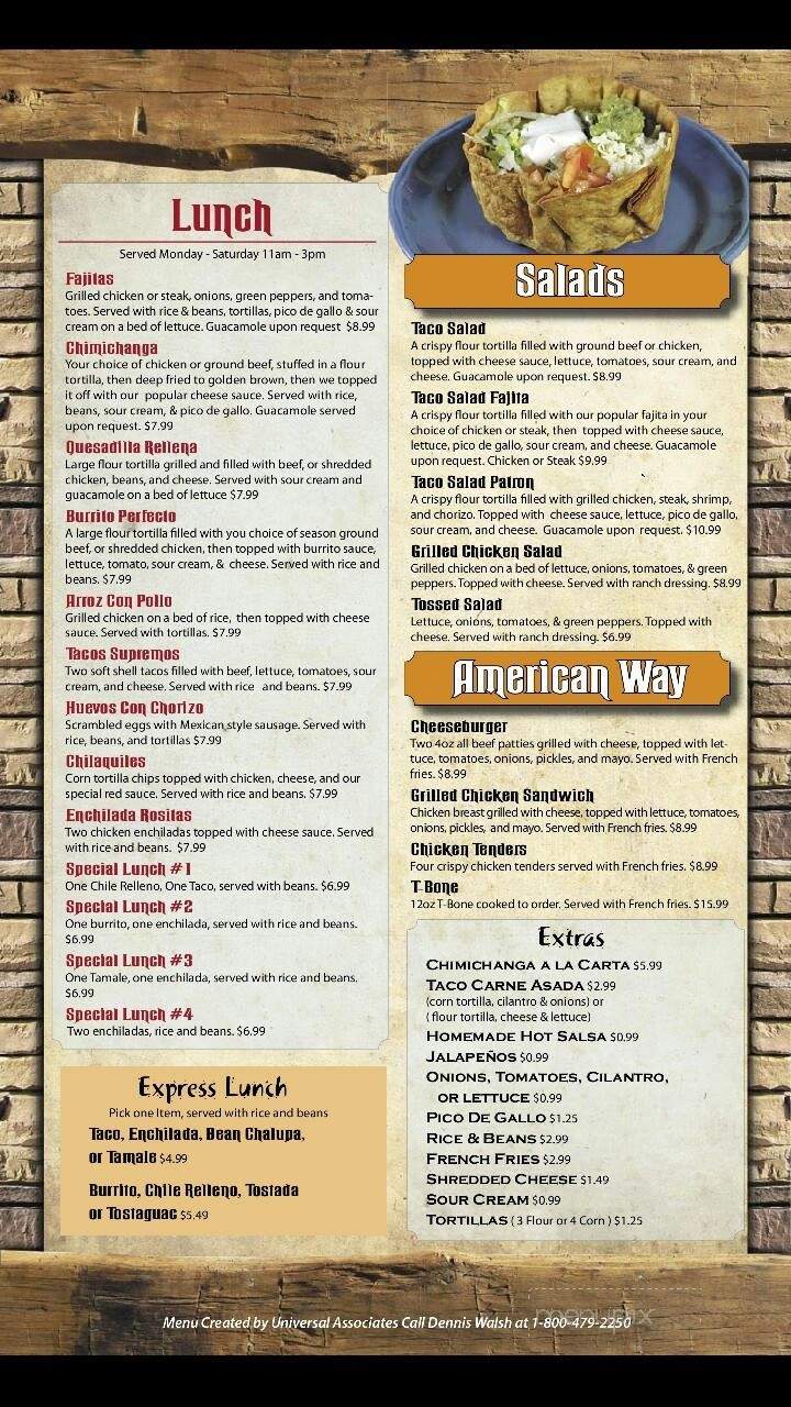 Don Chico's Mexican Grill - Kendallville, IN menu_pic