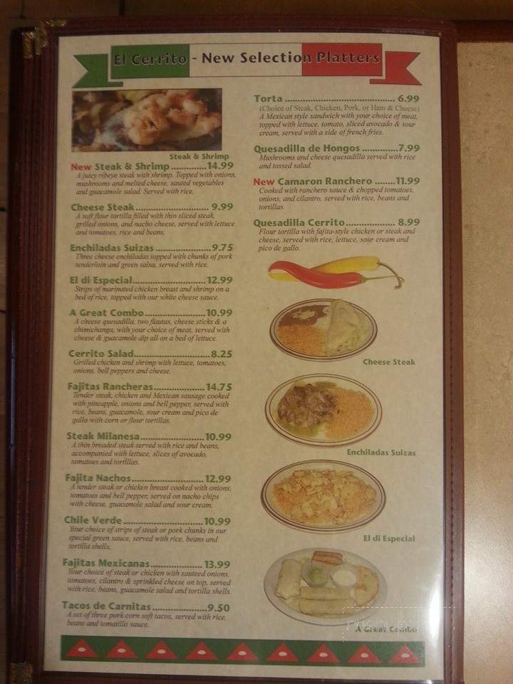 El Cerrito - Coldwater, MI menu_pic