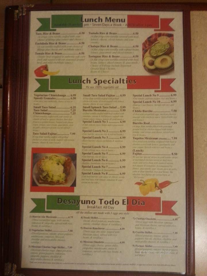 El Cerrito - Coldwater, MI menu_pic