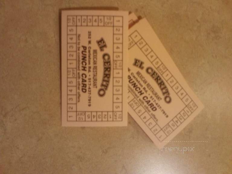 El Cerrito - Coldwater, MI menu_pic