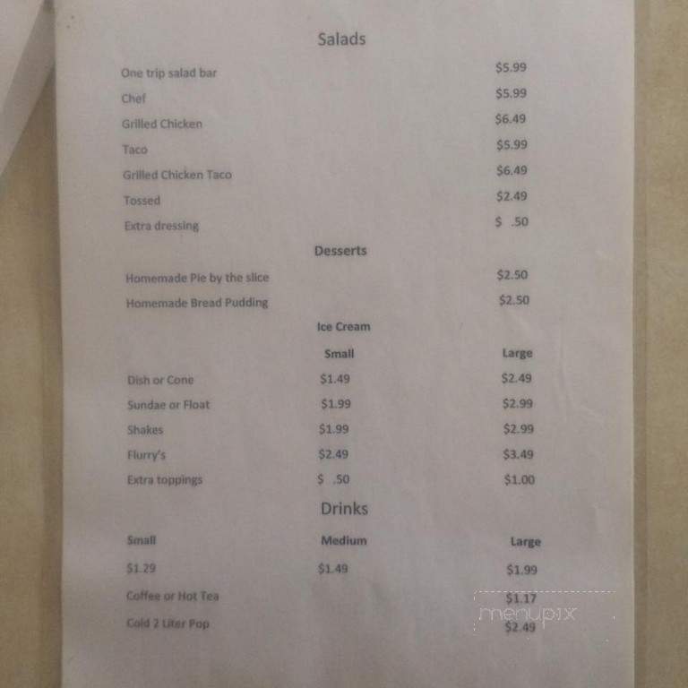 Snoddy's Mill Grill - Covington, IN menu_pic