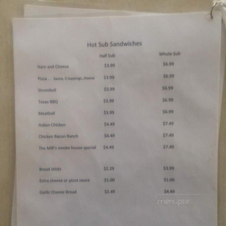 Snoddy's Mill Grill - Covington, IN menu_pic