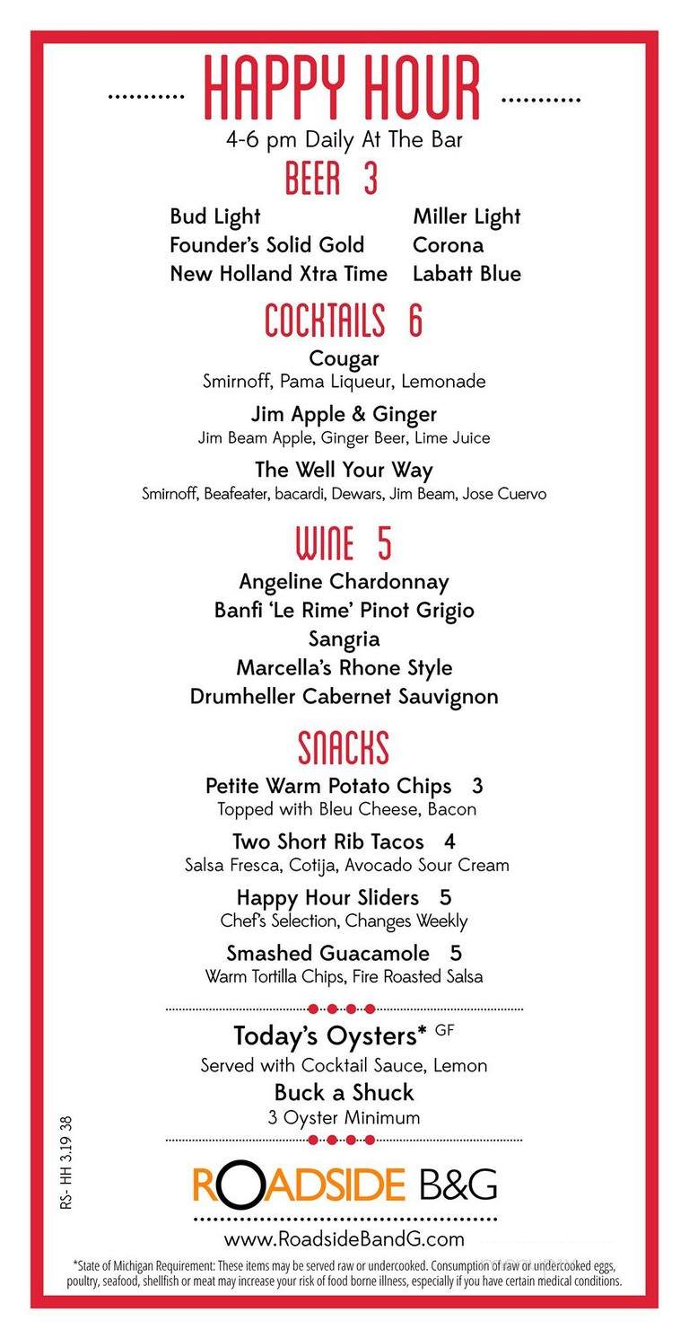 Roadside B&G - Bloomfield Township, MI menu_pic