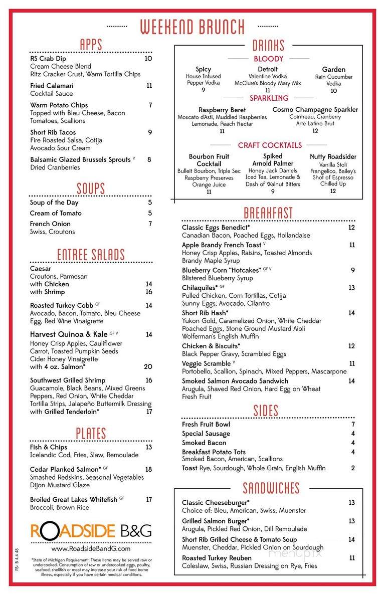 Roadside B&G - Bloomfield Township, MI menu_pic