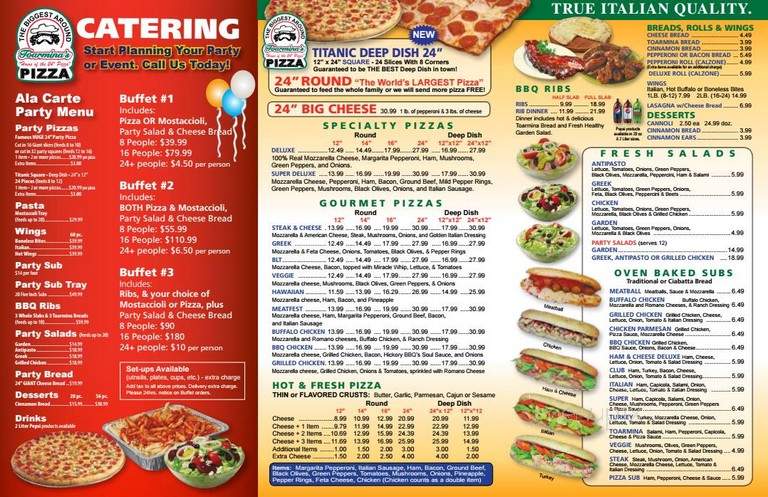 Toarmina's Pizza - Madison Heights, MI menu_pic