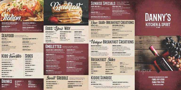 Danny's Family Dining - Shelby Charter Township, MI menu_pic