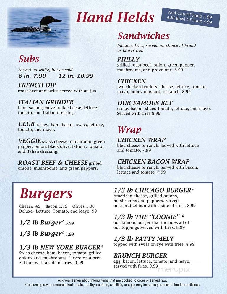 The Loon's Nest - Fife Lake, MI menu_pic