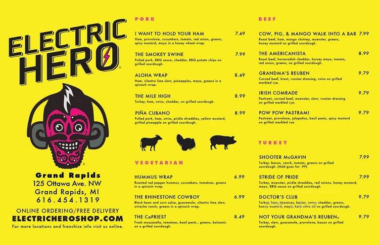 Electric Hero - Grand Rapids, MI menu_pic