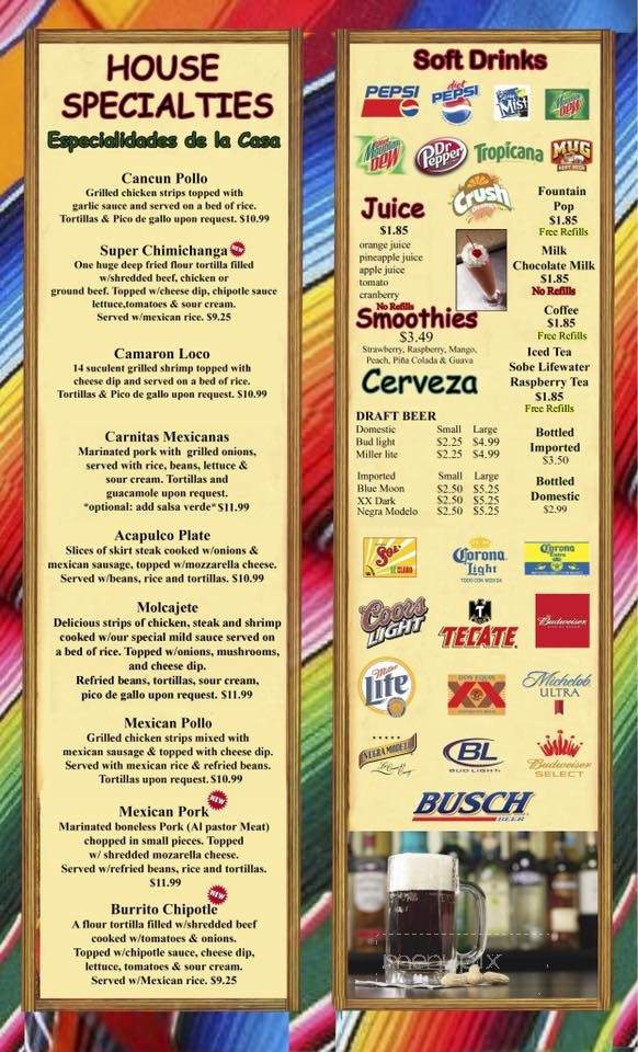 Cinco De Mayo Mexican Restaurant - Algona, IA menu_pic