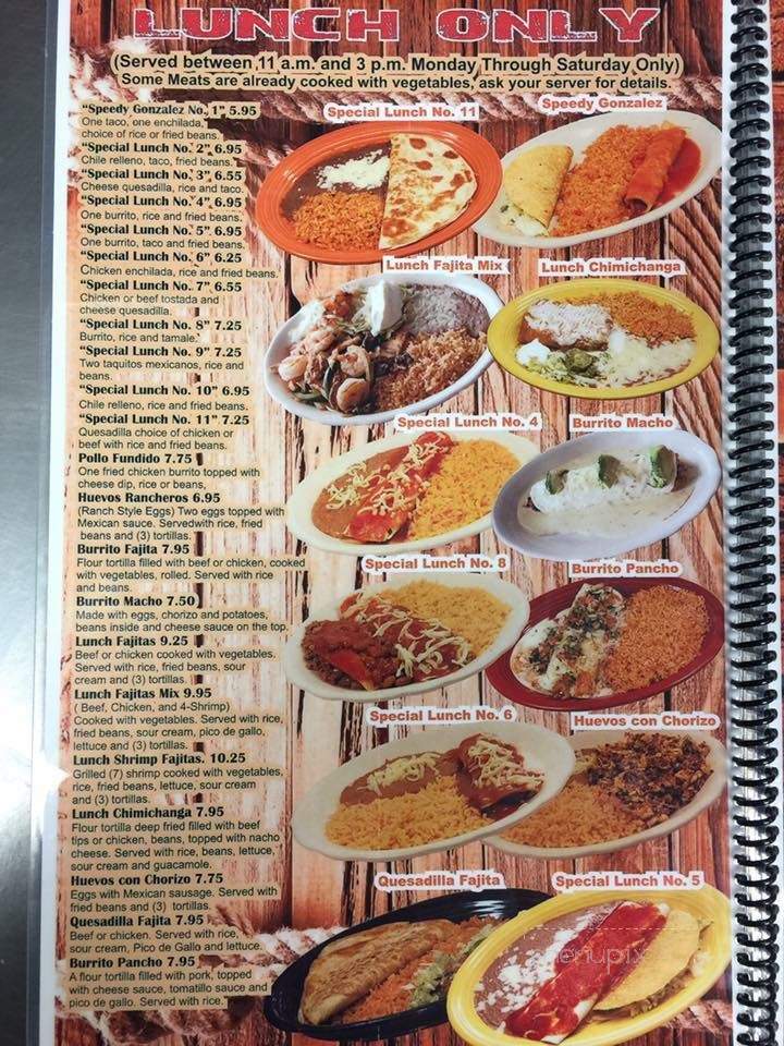Los Tulipanes - Sheldon, IA menu_pic